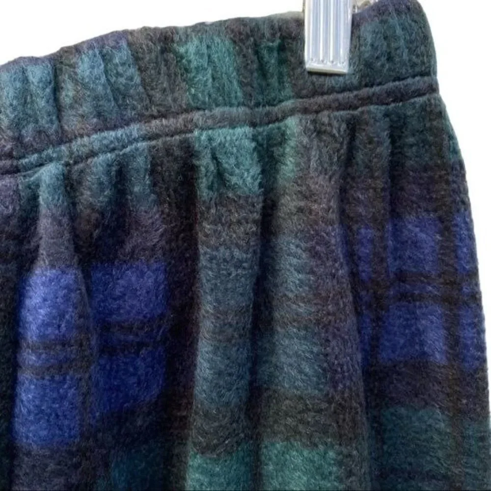 Men’s Fleece Pajama Pants Green and Blue Plaid New